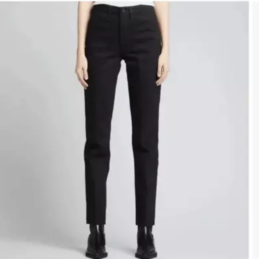 FRAME Woman True Straight Leg Black Jeans Size 27